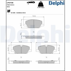 Compre Kit de protecção contra o pó, amortecedor da DELPHI PCK15 a um preço baixo por 12,79 €