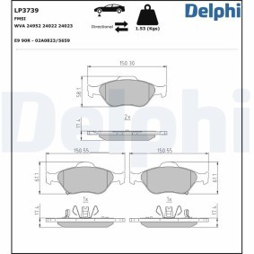 Compre Kit de protecção contra o pó, amortecedor da DELPHI PCK18 a um preço baixo por 18,01 €