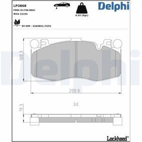 Compre Kit de protecção contra o pó, amortecedor da DELPHI PCK9 a um preço baixo por 18,07 €