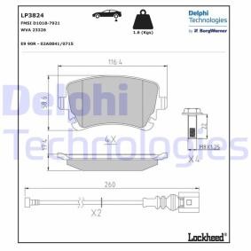 Compre Pastilhas de travão da DELPHI LP3824 a um preço baixo por 46,02 €