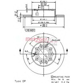 Bremsscheibe 14852 V für Octavia I Combi (1U5) für 39,61 CHF