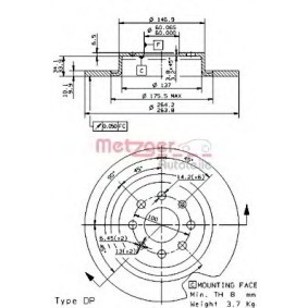 Achetez des Disque de frein METZGER 14865 à prix pour 54,70 €