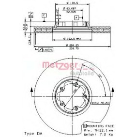 Bremsscheibe von METZGER