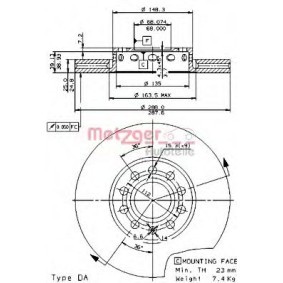 Comprar Disco de freno de METZGER 25046 V a bajo precio de 71,86 €