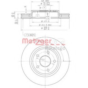 Comprar Disco de freno de METZGER 25086 a bajo precio de 73,70 €