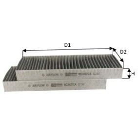 Köp Kupéfilter av CLEAN FILTER NC2427CA till det låga priset 304,12 kr