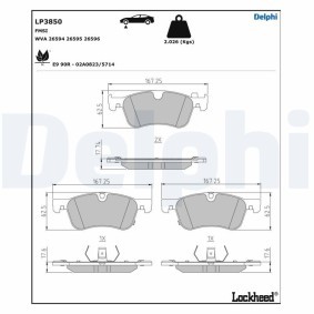 Compre Pastilhas de travão da DELPHI LP3850 a um preço baixo por 71,79 €