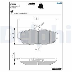 Acquista Kit pastiglie freni da DELPHI LP3851 a buon mercato per soli 26,10 €