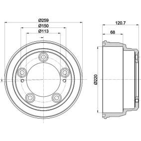 Bremstrommel 8DT 355 303-221