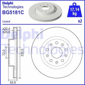 Kjøp Bremseskive av DELPHI BG5181C til den lave prisen 915,58 NOK