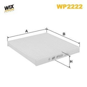 Kjøp Kupefilter av WIX FILTERS WP2222 til den lave prisen 166,28 NOK