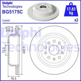 Kjøp Bremseskive av DELPHI BG5175C til den lave prisen 859,73 NOK