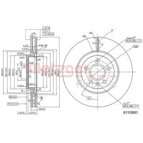 Achetez des Disque de frein METZGER 6110991 à prix pour 49,24 €