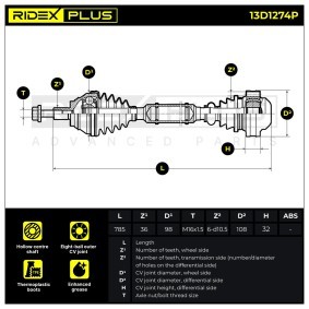 Antriebswelle von RIDEX PLUS