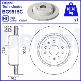 Compre Disco de travão da DELPHI BG9515C a um preço baixo por 89,81 €
