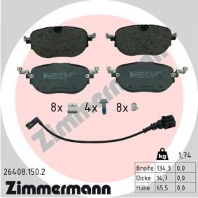 Køb Bremseklodser af ZIMMERMANN 26408.150.2 til den lave pris 775,67 DKK
