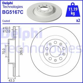 Compre Disco de travão da DELPHI BG5167C a um preço baixo por 54,82 €