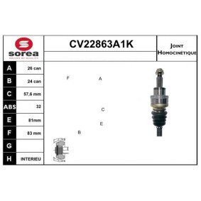 Achetez des Jeu de joints, arbre de transmission EAI CV22863A1K à prix pour 76,32 €