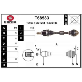 Comprar Árbol de transmisión de EAI T68583 a bajo precio de 167,12 €
