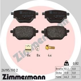 Comprar Juego de pastillas de freno de ZIMMERMANN 26195.170.2 a bajo precio de 45,51 €