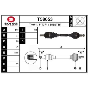 Comprar Árbol de transmisión de EAI T58653 a bajo precio de 133,79 €