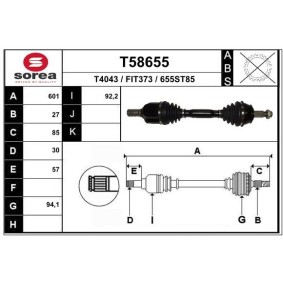 Comprar Árbol de transmisión de EAI T58655 a bajo precio de 133,33 €