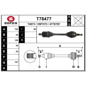Köp Drivaxel av EAI T78477 till det låga priset 2369,80 kr
