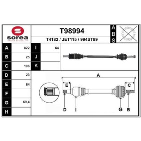 Comprar Árbol de transmisión de EAI T98994 a bajo precio de 153,14 €