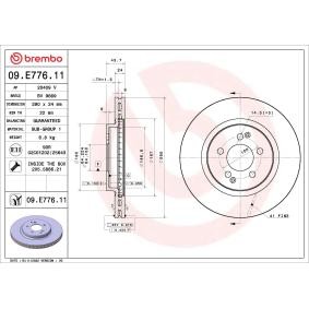 Osta Jarrulevy BREMBO:llä 09.E776.11 edullisesti hintaan 56,53 €