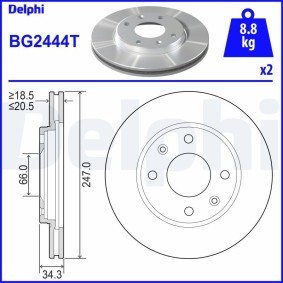 Compre Disco de travão da DELPHI BG2444T a um preço baixo por 52,90 €