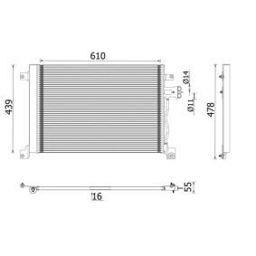 Köp Kondensor, klimatanläggning av MAHLE ORIGINAL AC 670 001P till det låga priset 3263,54 kr