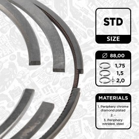 Achetez des Jeu de segments de pistons ET ENGINETEAM R1014600 à prix pour 66,88 €