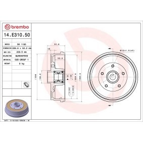 Köp Bromstrumma av BREMBO 14.E310.50 till det låga priset 1093,20 kr
