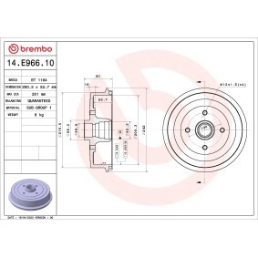 Köp Bromstrumma av BREMBO 14.E966.10 till det låga priset 535,44 kr