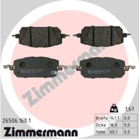 Köp Bromsbelägg av ZIMMERMANN 26506.160.1 till det låga priset 925,49 kr