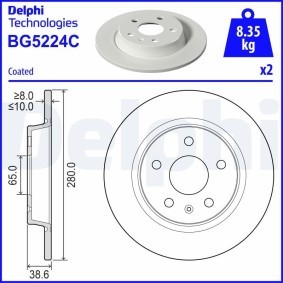 Comprar Disco de freno de DELPHI BG5224C a bajo precio de 70,59 €