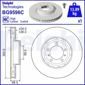 Acquista Disco freno da DELPHI BG9596C a buon mercato per soli 128,19 €