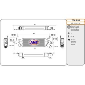 Köp Intercooler av AHE 706.050 till det låga priset 3439,19 kr