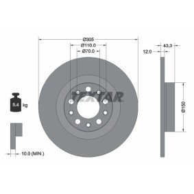 Comprar Disco de freno de TEXTAR 92351003 a bajo precio de 58,53 €
