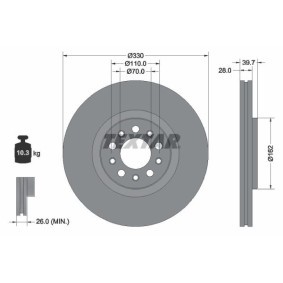 Comprar Disco de freno de TEXTAR 92351103 a bajo precio de 104,67 €