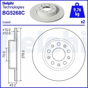 Compre Disco de travão da DELPHI BG5268C a um preço baixo por 44,32 €