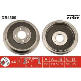 Comprar Tambor de freno de TRW DB4300 a bajo precio de 42,35 €