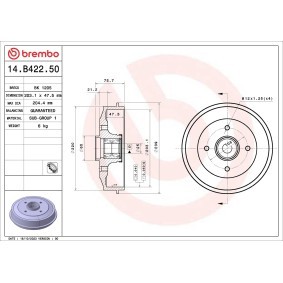 Köp Bromstrumma av BREMBO 14.B422.50 till det låga priset 895,37 kr