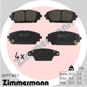 Köp Bromsbelägg av ZIMMERMANN 26177.160.1 till det låga priset 632,14 kr