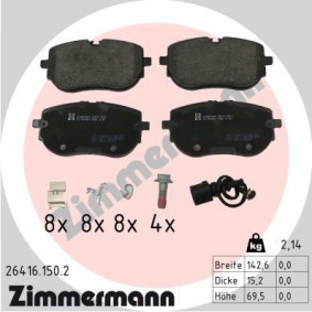 Comprar Juego de pastillas de freno de ZIMMERMANN 26416.150.2 a bajo precio de 87,95 €
