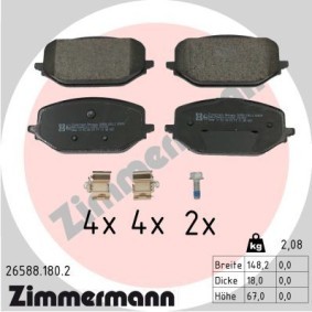 Comprar Juego de pastillas de freno de ZIMMERMANN 26588.180.2 a bajo precio de 56,34 €