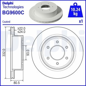 Acquista Disco freno da DELPHI BG9600C a buon mercato per soli 78,40 €
