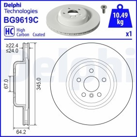 Køb Bremseskive af DELPHI BG9619C til den lave pris 828,70 DKK
