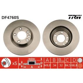 Köp Bromsskiva av TRW DF4760S till det låga priset 1421,36 kr