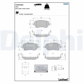 Compre Pastilhas de travão da DELPHI LP5070EV a um preço baixo por 82,06 €